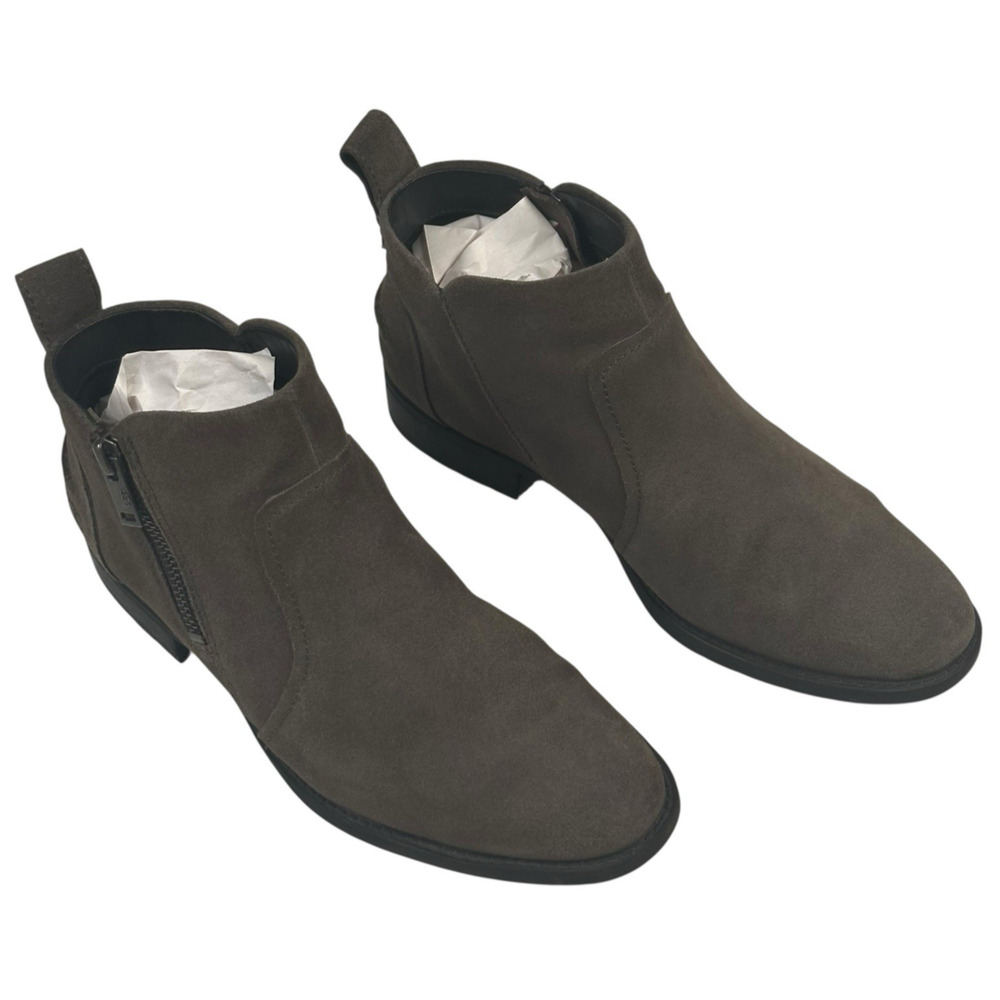 UGG Aureo II Taupe Suede Ankle Boots Womens 7 Side Zip Waterproof 1103725 New